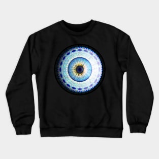 Blue Ceramic  Eyeball Jewel Crewneck Sweatshirt